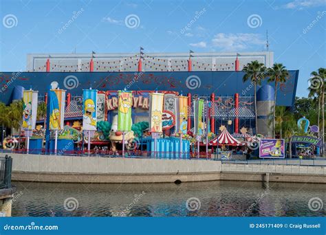 View of Simpsons Land at Universal Studios Editorial Stock Image ...