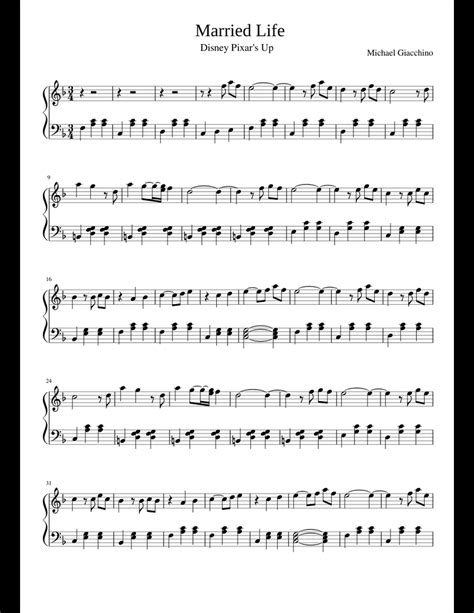 Married Life - Disney Pixars Up sheet music for Piano download free in ...