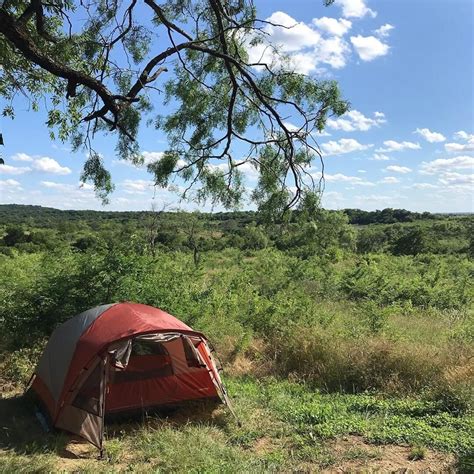 Tent sitting in front of greenery at Cedar Hill State Park in Dallas, Texas Where to Go Camping ...