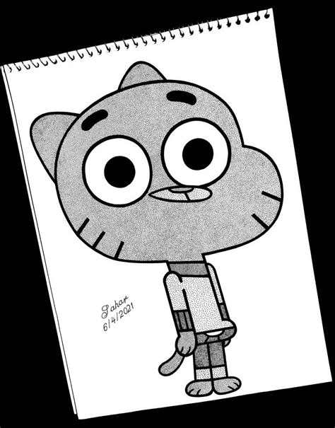 كيفية رسم غامبول خطوه بخطوه بطريقه سهله ||رسم سهل ||How to draw Gumball in a simple way ||Easy Drawi