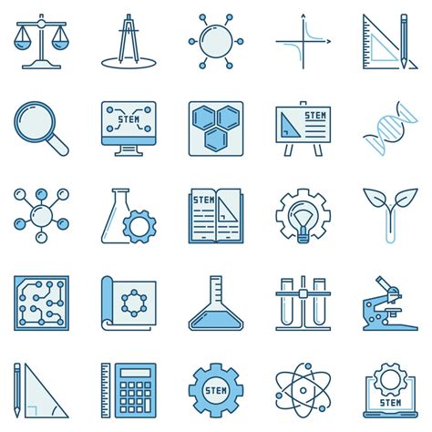 STEM colored icons set - vector concept logo elements 14761592 Vector Art at Vecteezy