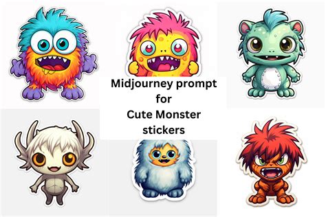 Cute Monster Stickers Graphic by Creative design · Creative Fabrica