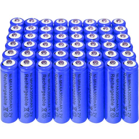 2/8/20/48pcs AA battery Rechargeable NI MH 3000mAh 1.2V Blue battery Bulk Nickel Hydride -in ...