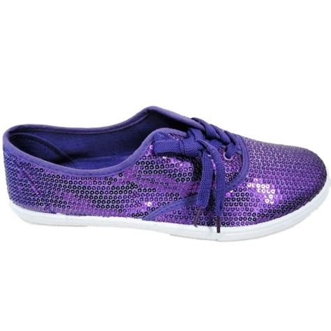 Cammie - W1412 Women Fashion Sequin Sparkle Lace Up Tennis Sneakers ...