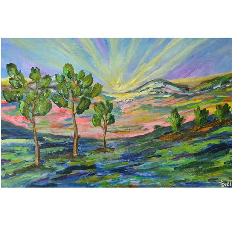 Sunny Landscape, Landscape Oil Painting, Large Art, Modern Art ...