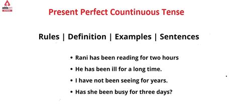 Present Perfect Continuous Tense, Examples, Formula, Sentences, Rules