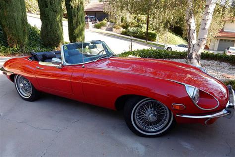 1969 Jaguar XKE Roadster RED w/ ORIGINAL HARDTOP Convertible Series 2 e-type Car for sale ...