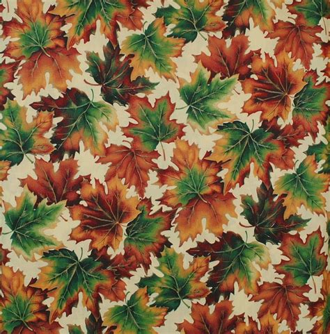 Fall Leaves Fabric-Cotton Halloween Fall-Cranston Home Fashion | Etsy