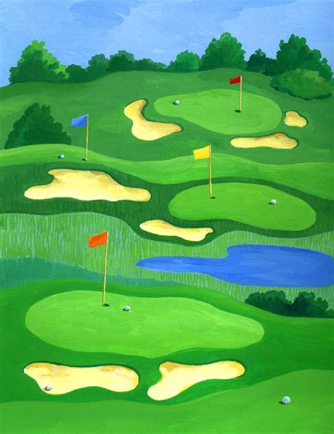 Aikman Design - Repeats | Golf art, Golf painting, Golf drawing