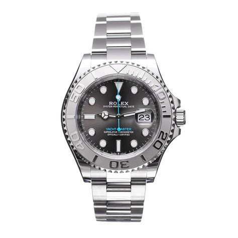 s/s Rolex Yacht-master Grey Dial Powder Blue Hand – H&M Watches