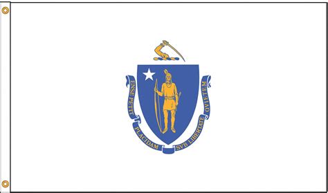 NYLGLO Massachusetts State Flag, 4 ftH x 6 ftW, Indoor, Outdoor - 5JFJ7 ...