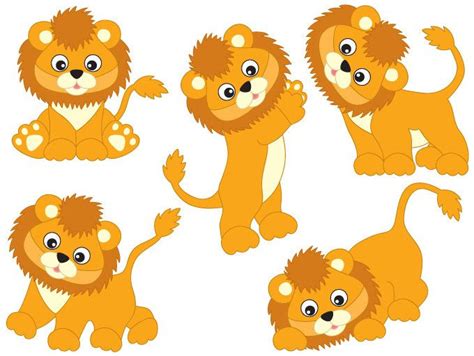 70% OFF SALE Lions Clipart - Digital Vector Safari, African, Animal, Lion, Baby Lion Lion Clip ...