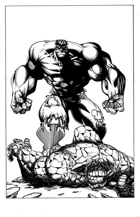 Thing vs Hulk by LakLim on DeviantArt