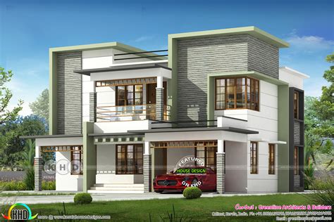 2400 sq-ft modern flat roof home design - Kerala Home Design and Floor ...