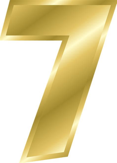 Gold Number 7 transparent PNG - StickPNG