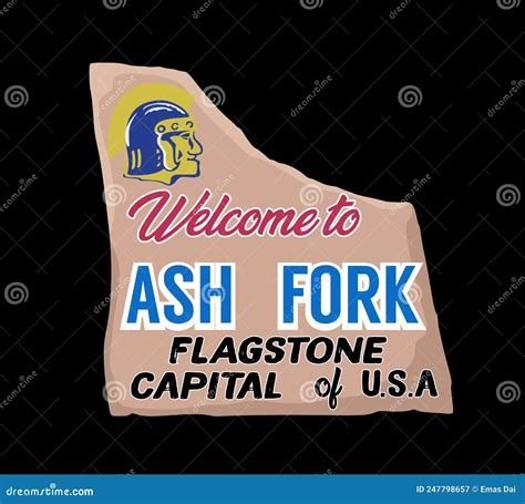 Welcome To Ash Fork, Flagstone Capital of USA Stock Vector ...