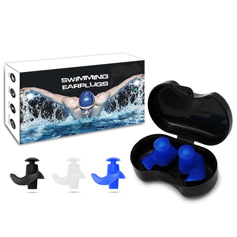 Swimming Ear Plugs 3 Pairs Professional Waterproof Reusable Silicone ...