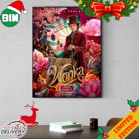 Wonka Starring Timothee Chalamet Miracle Chocolate Factory December 15 2023 Movie Poster Canvas ...