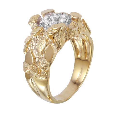 14KT Yellow Gold Nugget Diamond Ring -# 1133