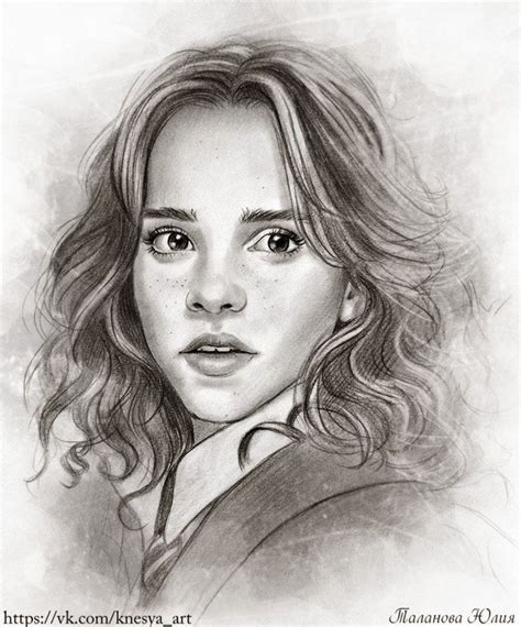 Hermione pencil drawing Harry Potter Portraits, Images Harry Potter, Harry Potter Hermione ...