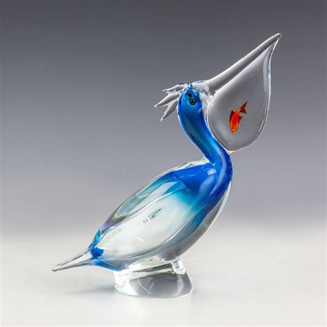 Sold Price: Murano Italian Art Glass Pelican w/ Fish Sculpture - May 3, 0120 1:00 PM EDT