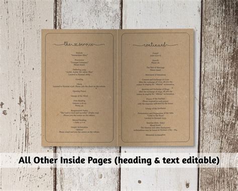 Printable Wedding Ceremony Book Template Unlimited Pages - Etsy