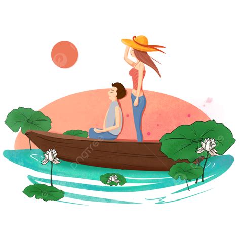 Small River Clipart Hd PNG, Small Fresh Style Summer River Cruise, Small And Fresh, The Summer ...