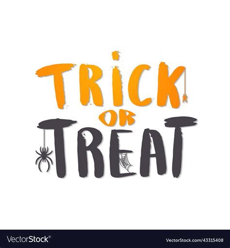 Collection trick or treat lettering template Vector Image