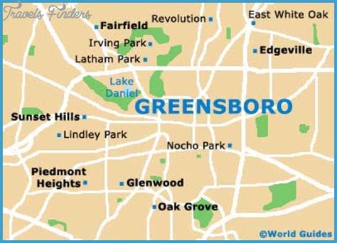 Greensboro Map Tourist Attractions - TravelsFinders.Com