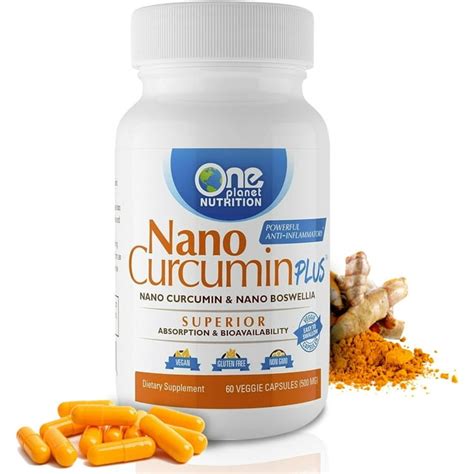 One Planet Nutrition Nano Curcumin Plus 500mg, Turmeric Extract, Water Soluble, Better ...