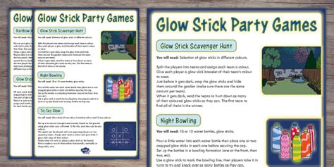 Glow Stick Party Games | Twinkl Party (teacher made)