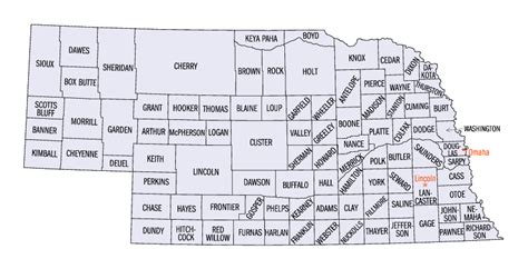 Nebraska County Map