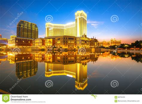 Skyline of Macao stock image. Image of lake, china, macau - 88794403