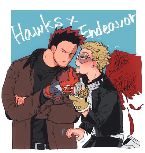 Hawks Endeavor Enji Todoroki Boku no Hero Academia BNHA MHA Flaming Wings | Hero, Boku no hero ...