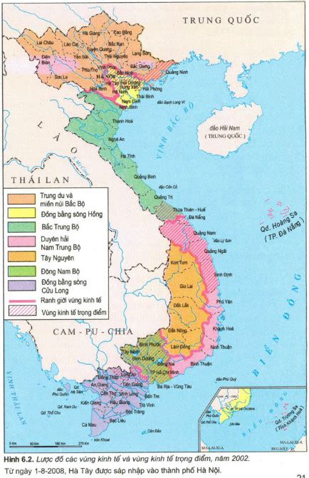 Dựa vào hình 6.2, hãy xác định các vùng kinh tế của nước ta, phạm vi ...