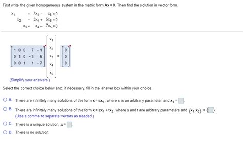 Solved First write the given homogeneous system in the | Chegg.com