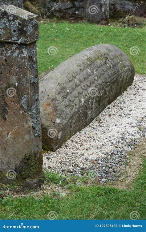 Luss, Scotland: 11th Century Viking Hogback Grave Stone Stock Image ...