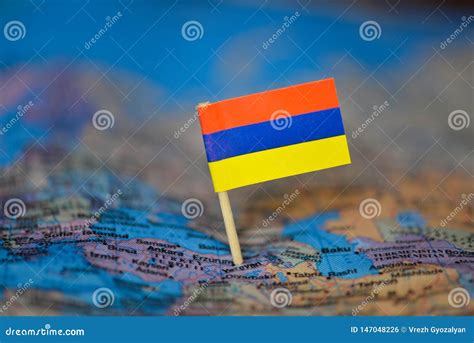 Map with flag of Armenia stock photo. Image of globe - 147048226