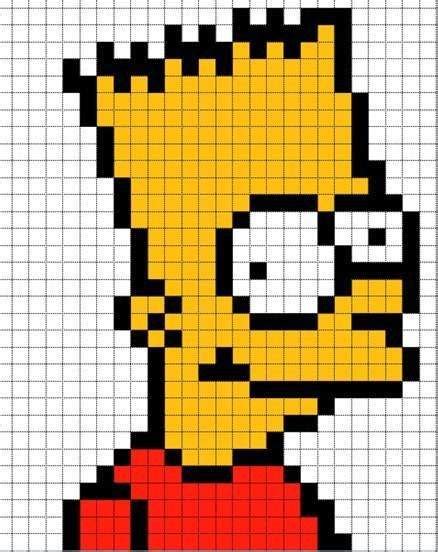 Барт Симпсон / Bart Simpson | Pixel art, Pixel art templates, Minecraft ...