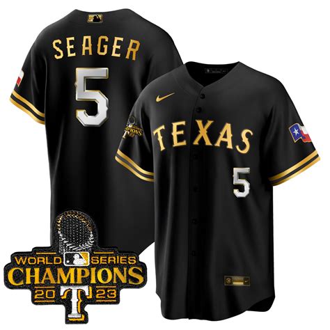 Corey Seager Texas Rangers 2023 World Series Champions Black Gold ...