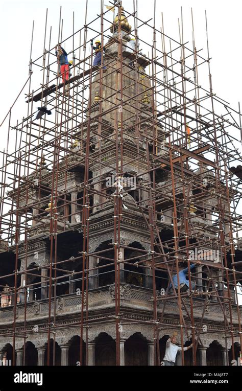 The restoration of Patan temples after the earthquake in 2015 Stock Photo - Alamy