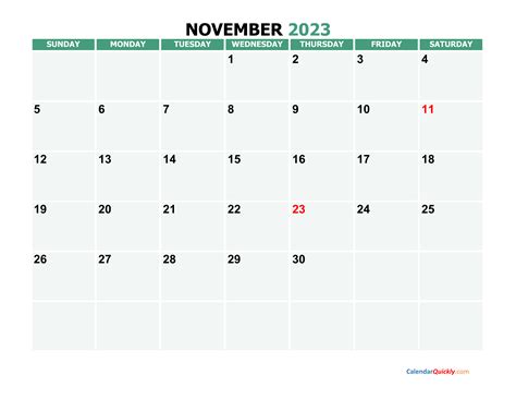 november 2023 calendar free printable calendarcom - november 2023 ...