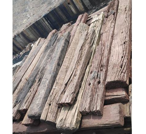 Brown Ghana Teak Wooden Used Railway Sleeper Wood, For Furniture, Thickness: 6inch at best price ...