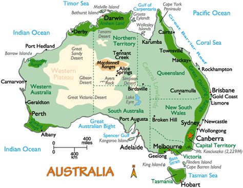 Australia Map and Information, Map of Australia, Facts, Figures and ...