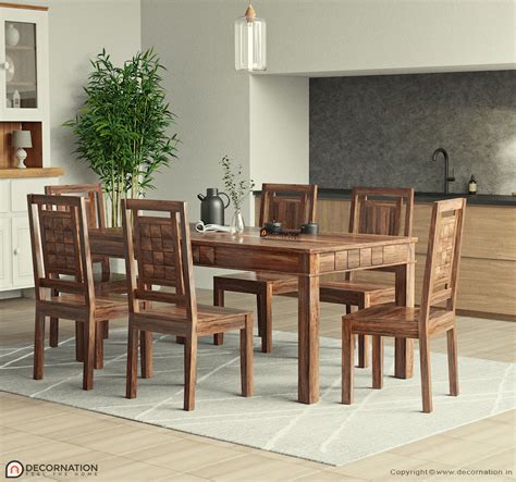 Bellatrix Solid Wood 6 Seater Dining Table - Decornation