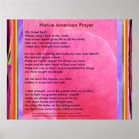 Native American Prayer Poster | Zazzle.com