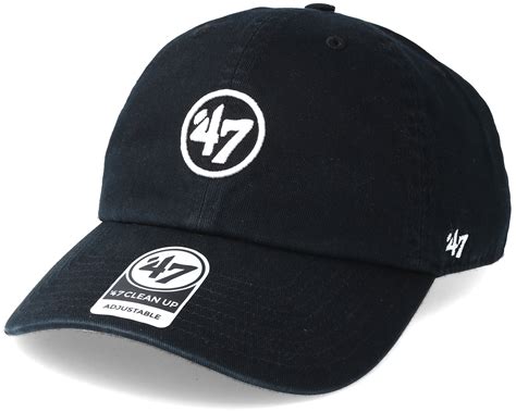 47 Brand Logo Clean Up Black Adjustable - 47 Brand caps - Hatstoreworld.com