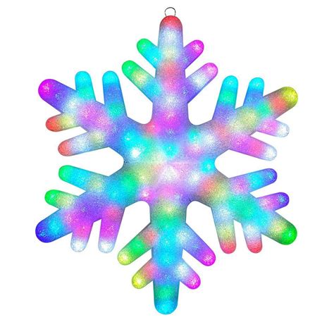 24 in. Color Blast Remote Controlled RGB LED 84-Light Giant Snowflake ...