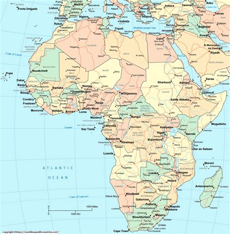 5 Free Africa Map Labeled with Countries in PDF | World Map With Countries