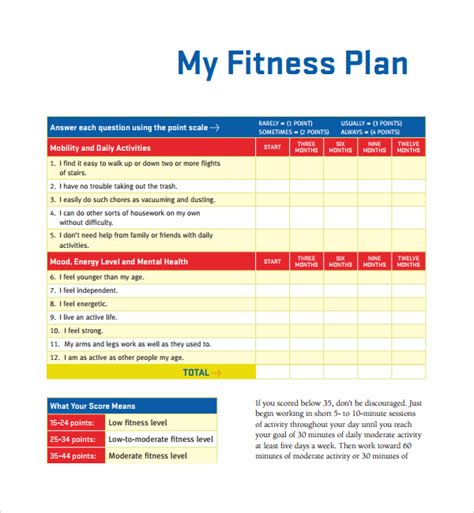 FREE 11+ Sample Fitness Plan Templates in PDF | MS Word